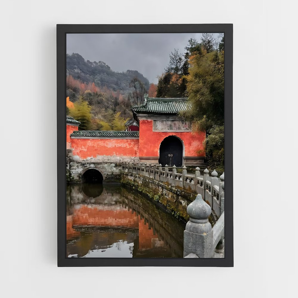 Poster Mur Rouge d'Automne – affiche Kung Fu (vue 2)